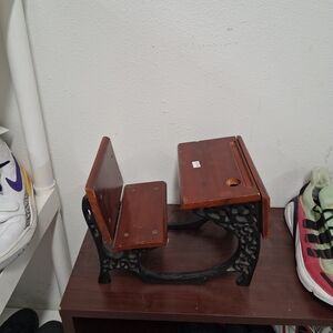 Antique Wooden Desk with Iron Legs